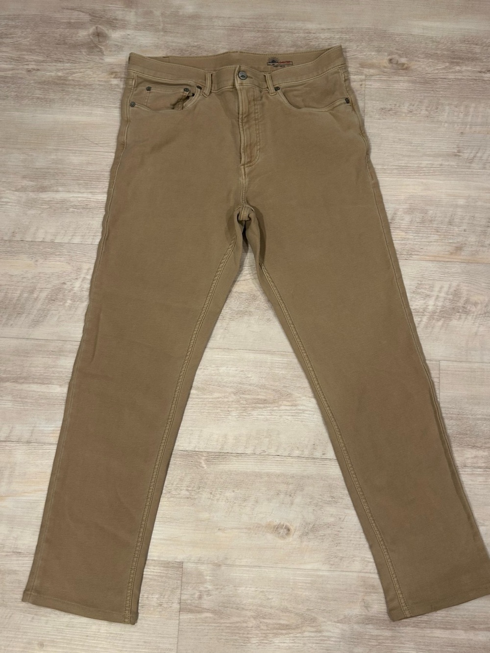 Faherty Stretch Terry Pant in Camel Tan - hemmed to 30in length
